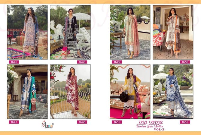 Shree Sana Safinaz Premium Fancy Designer Casual Wear Lawn Collection 3 Pakistani Salwar Suits Collection
